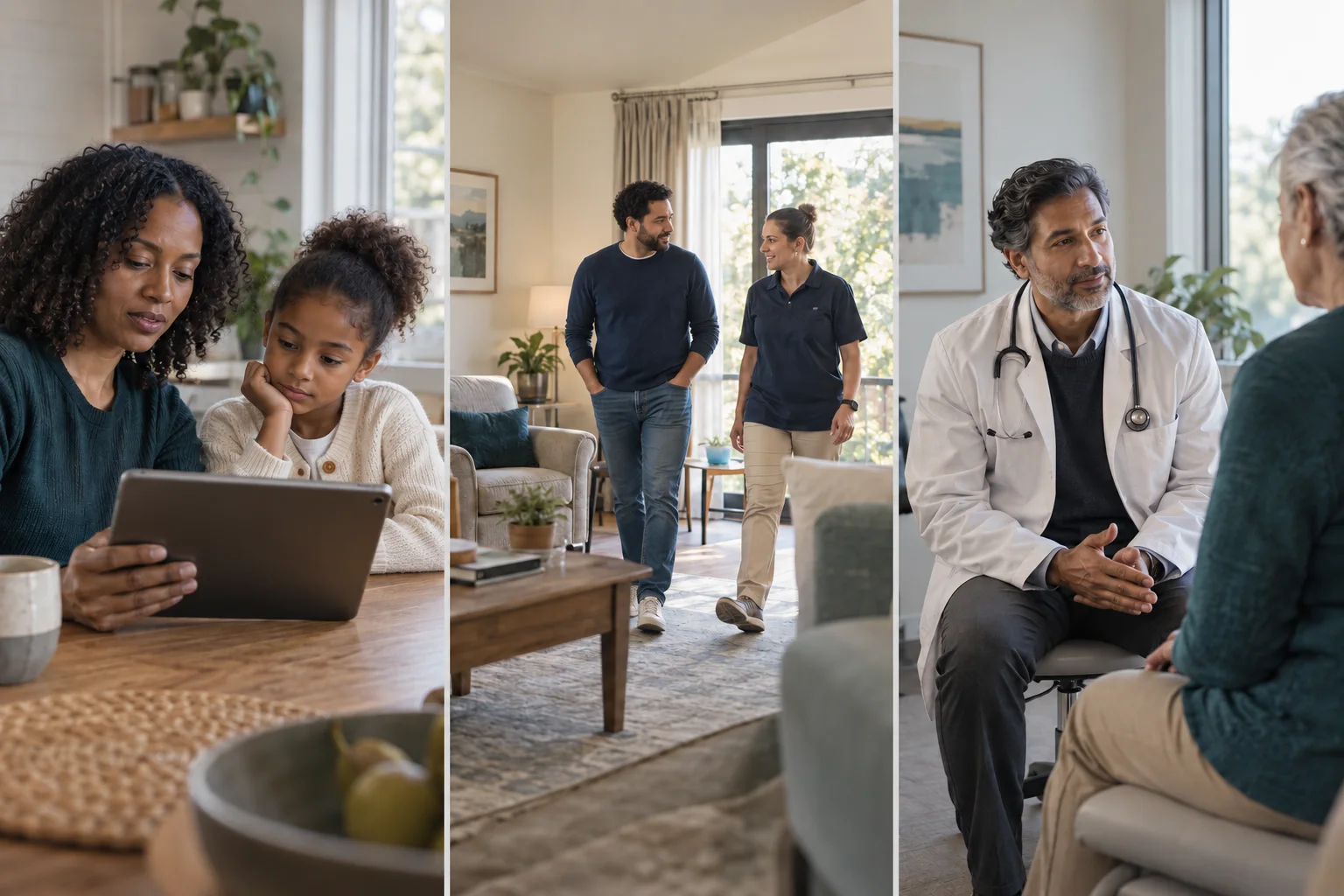 A family considering care, a residential setting and an independent physician consultation